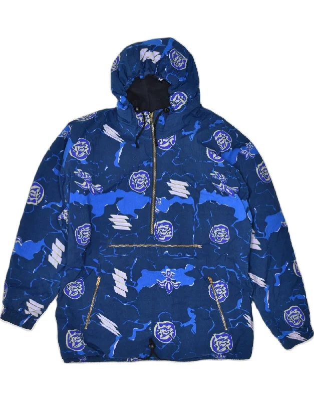 VINTAGE Womens Crazy Pattern Anorak Jacket UK 40 Large Blue Sports Sophisticated Women's 