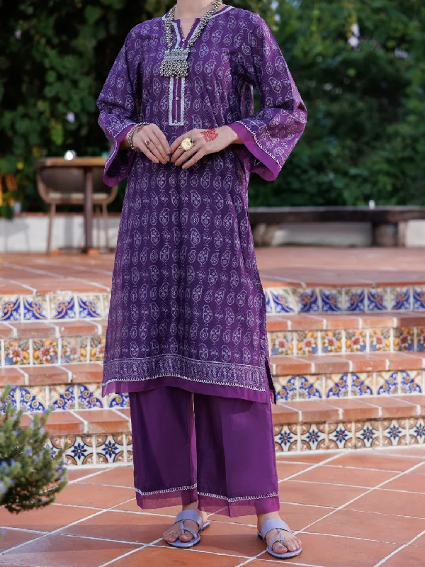 Purple Lawn Tunic - AL-LK-1032