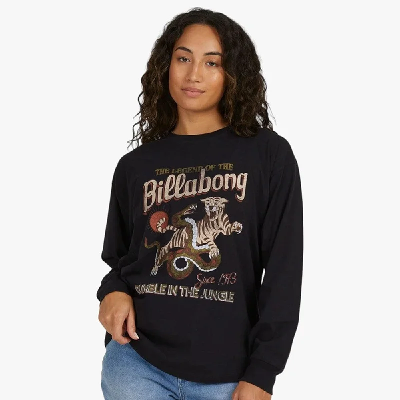 Billabong Wild Dance Long Sleeve Tee Off Black Traditional Women's 