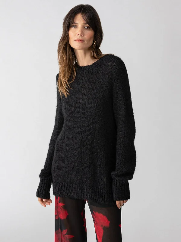 Twist Back Sweater Black Cashmere