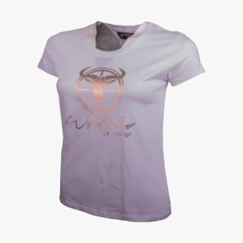 Wildebees Womens Scope Foil Adventure Short Sleeve Tee White Sleek Women's Metallic Wildebees Womens Scope Foil Adventure Short Sleeve Tee White Sleek Women's Metallic