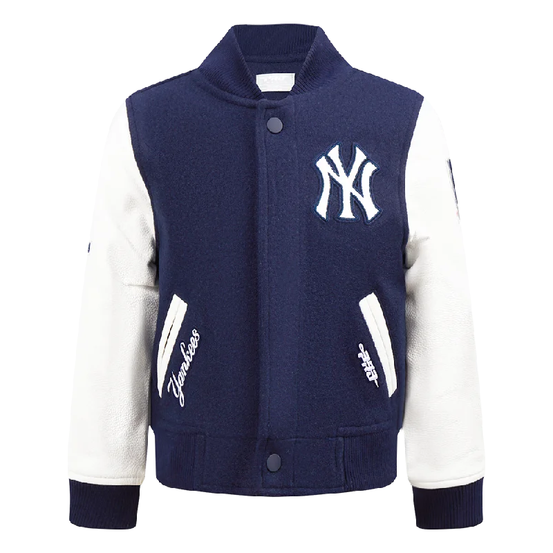 NEW YORK YANKEES CLASSIC TODDLER BOYS WOOL VARSITY JACKET (MIDNIGHT NAVY/WHITE)