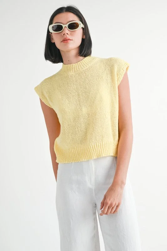SLEEVELESS SWEATER TOP Trendy Women's 