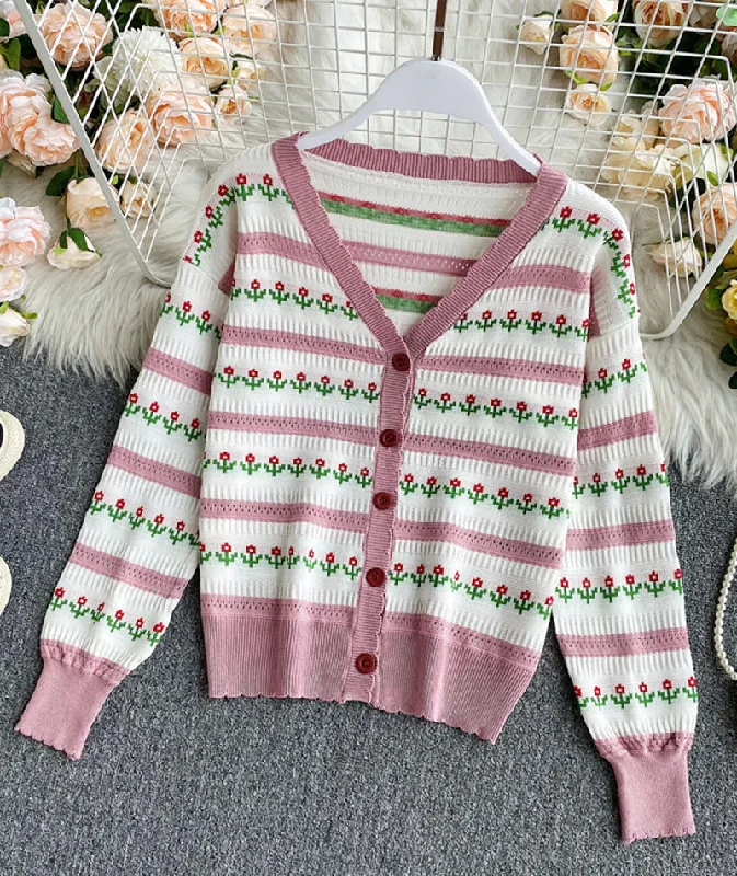 Sweet cardigan long sleeve sweater  155