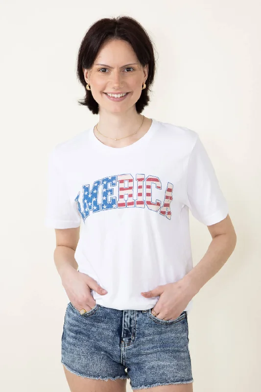 America Graphic T-Shirt for Women in White | 10799X-TS-WHITE Traditional Women's Wool