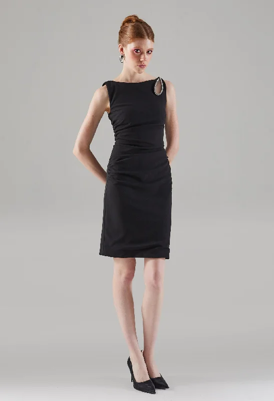 Midnight Noir Mini Dress Practical Women's Quick - dry
