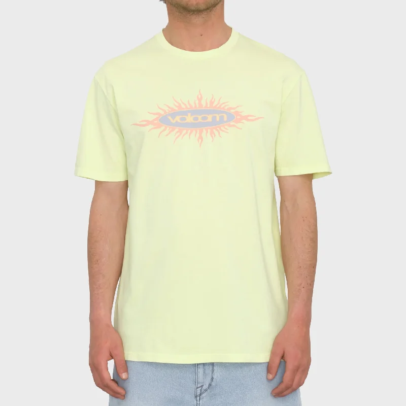 Volcom Mens Nu Sun PW T-Shirt - Aura Yellow Youthful Women's Anime - inspired