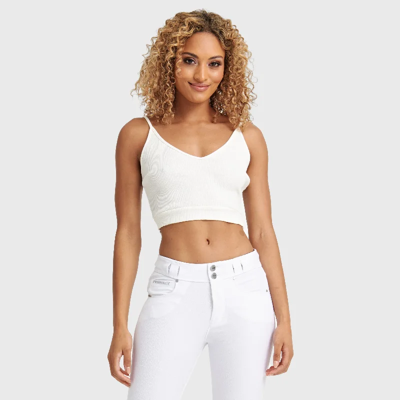 Cotton Ribbed Crop - White