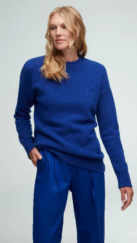 Oversized Sweater in Wool-Cashmere | Cobalt Dynamic Women's High - energy