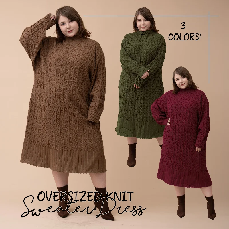 (Pre-Order) Oversized Knit Sweater Dress Classic Women's Pin - striped