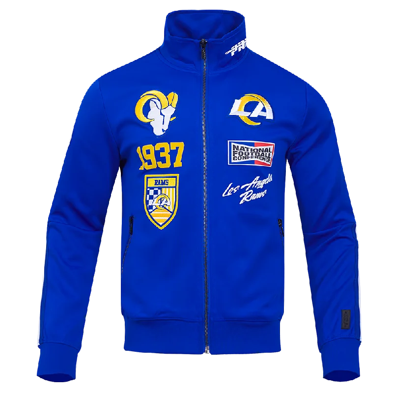 NFL LOS ANGELES RAMS FAST LANE DK MEN'S TRACK JACKET (ROYAL BLUE)