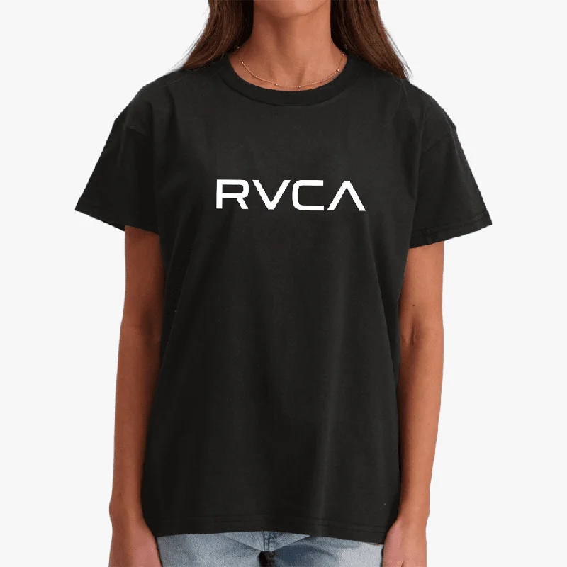 Rvca Womens Big Rvca Short Sleeve Tee Black Dapper Women's 1920S