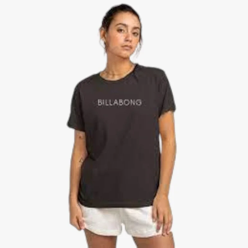 Billabong Womens Long Island Short Sleeve Tee Off Black Compression