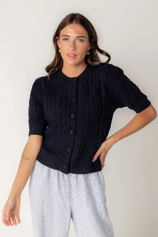 Del Ray Cable Knit Cardigan Relaxed Women's 