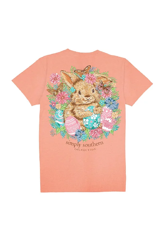 Simply Southern Plus Size Bunny Flowers T-Shirt for Women in Peach | EXT-SS-BUNNY-PEACH Confident Women's Power Simply Southern Plus Size Bunny Flowers T-Shirt for Women in Peach | EXT-SS-BUNNY-PEACH Confident Women's Power