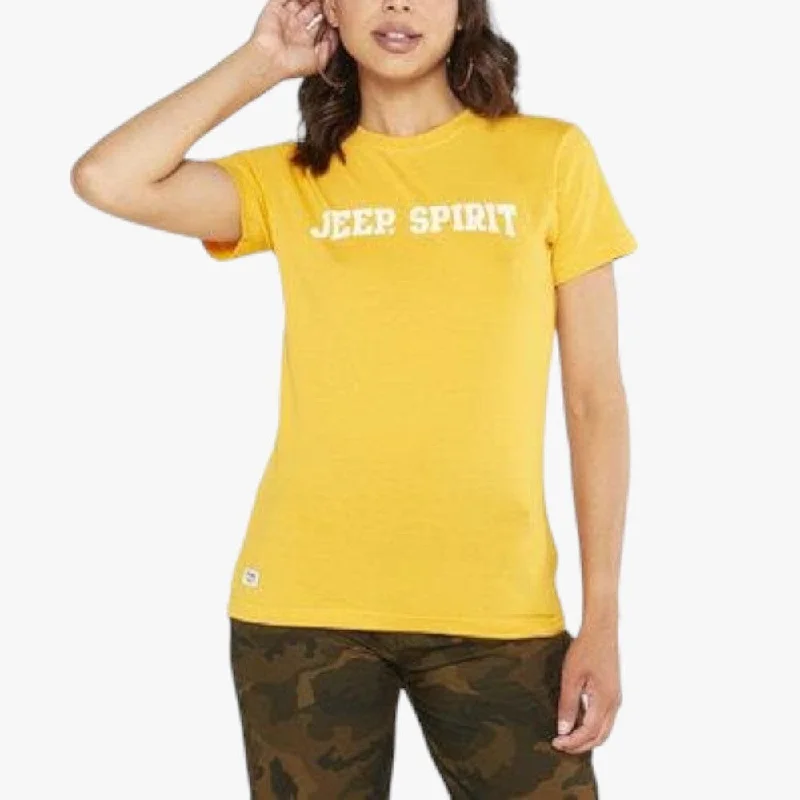Jeep Womens  Applique Emb Short Sleeve Tee Satsuma Spritz Preppy Women's College