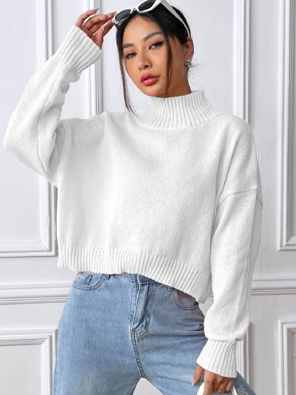 Turtleneck Long Sleeve Sweater Compression