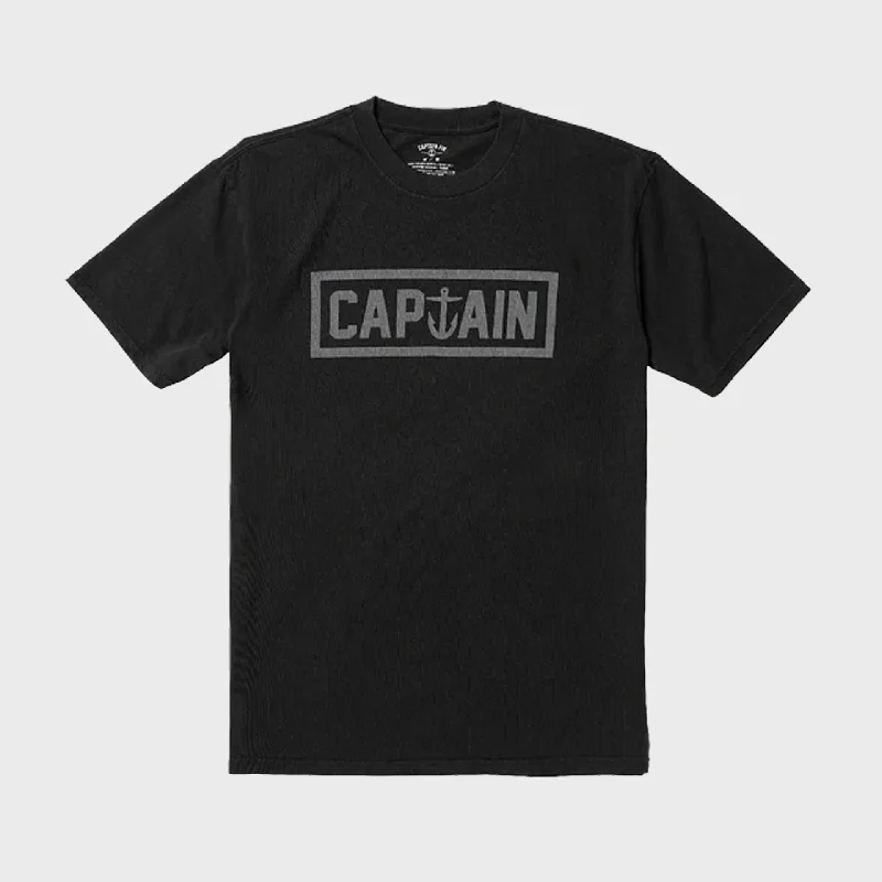 Captain Fin Mens Naval T-Shirt - Black Polished Women's Silk