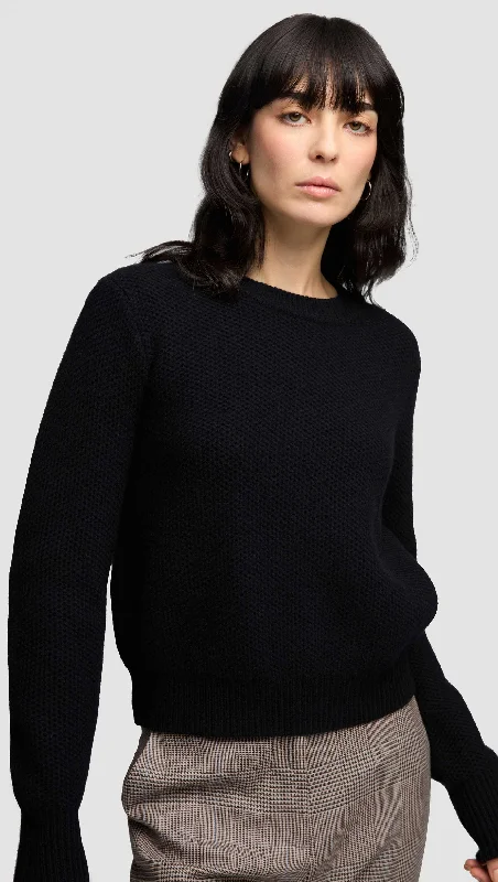 Shrunken Crewneck in Wool Cashmere | Black Disco