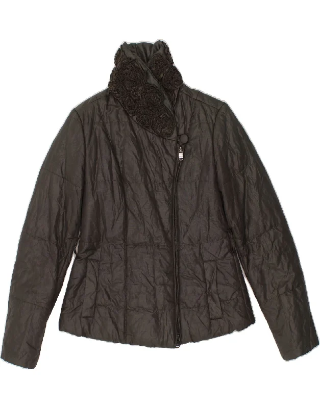 ARMANI COLLEZIONI Womens Padded Jacket IT 40 Small Grey Polyamide