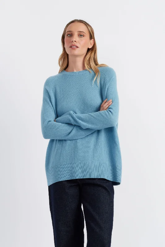 Sky-Blue Cloud Cashmere Slouchy Sweater Confident Women's High - fashion