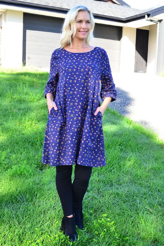 Tiny Orchid Linen Tunic Top