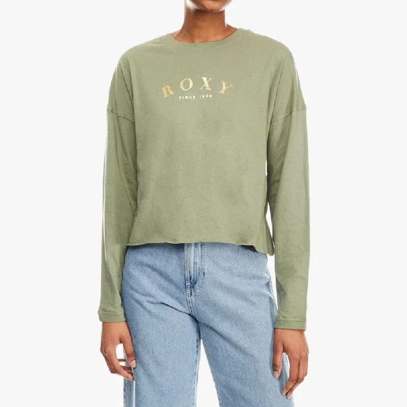Roxy Ladies Colours Of Autumn B Long Sleeve Tee Sea Spray Stylish Women's Tropical 