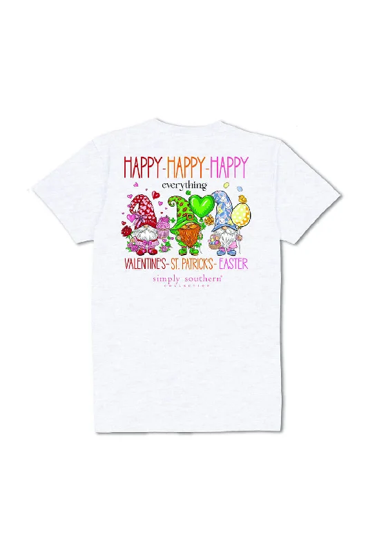 Simply Southern Plus Size Happy Everything T-Shirt for Women in Ash Gray | EXT-SS-HAPPY-ASHGRY Bold Women's Animal Print Simply Southern Plus Size Happy Everything T-Shirt for Women in Ash Gray | EXT-SS-HAPPY-ASHGRY Bold Women's Animal Print
