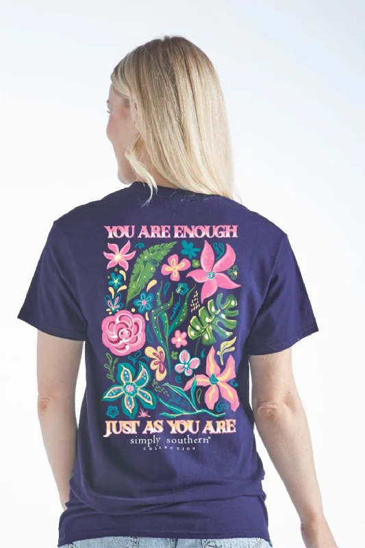 Simply Southern You Are Enough T-Shirt for Women in Navy | SS-ENOUGH-HTHRNVY Feminine Women's Style 