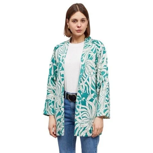 PRINTED OPEN FRONT BLAZER Relaxed Women's Beachy