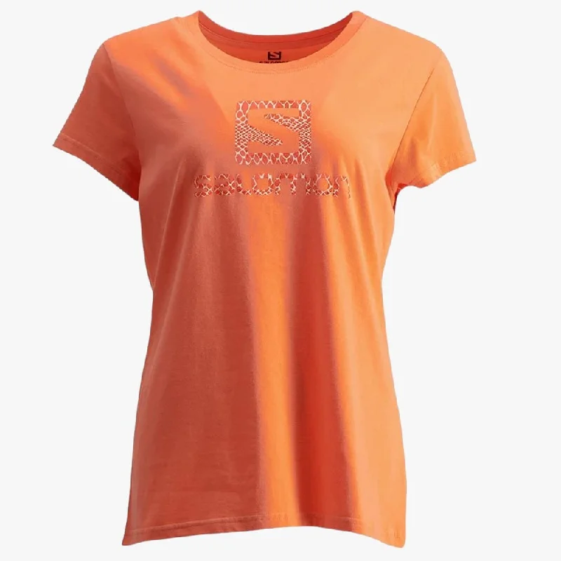 Salomon Womens Ready For It Short Sleeve Tee Coral Business