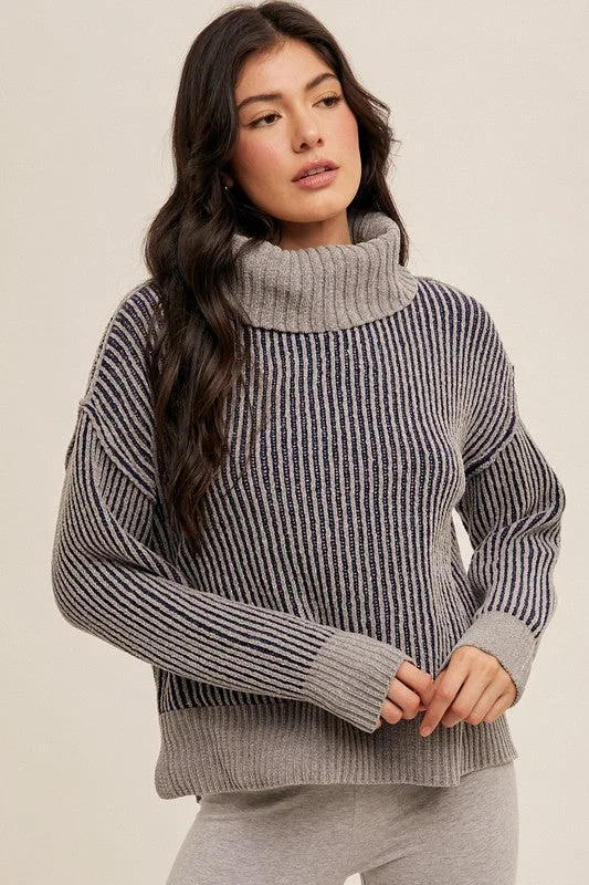 Kori Two Tone Chenille Sweater Minimalist Women's Casual