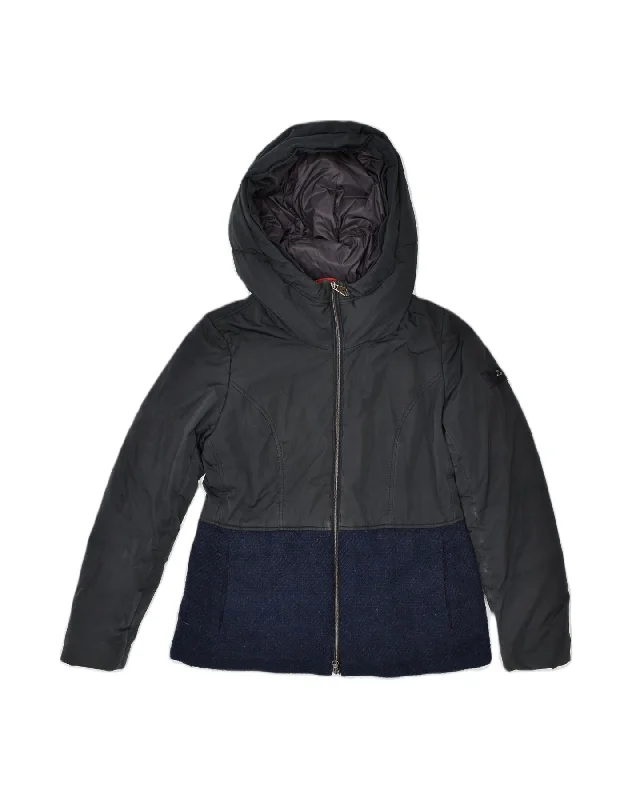 PEUTEREY Womens Hooded Windbreaker Jacket IT 46 Large Navy Blue Practical Women's Quick - dry