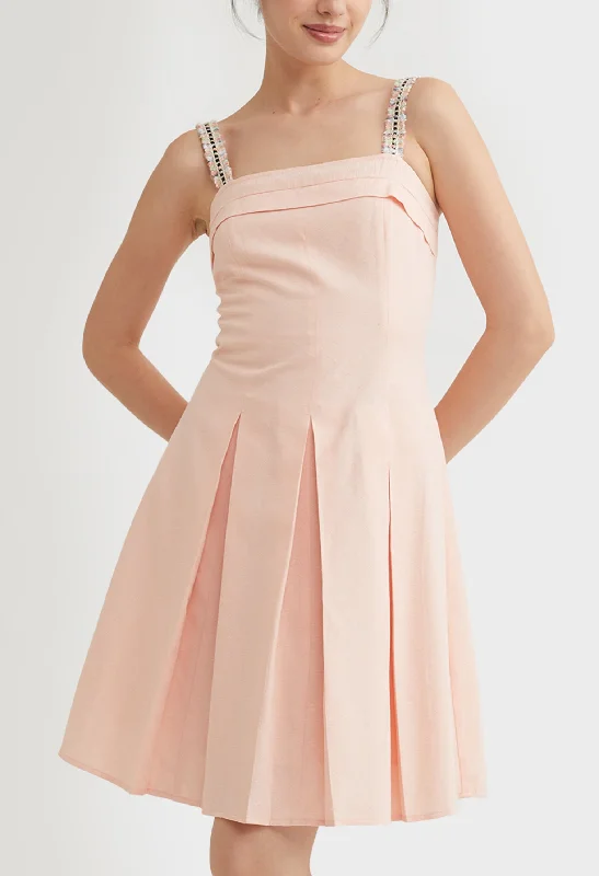 Poppet Pleated Mini Dress Stylish Women's Neon