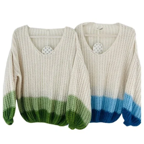 Crochet colour block knit Stylish Women's Neon