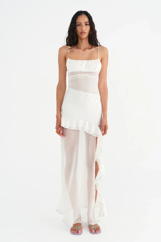 Delilah Maxi Dress Off White Streetwear Style for 