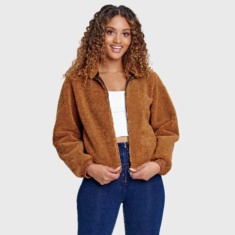 Faux Shearling Jacket - Teddy Brown