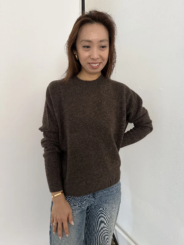 Perry Relaxed Pullover Knit Sweater (Brown) European