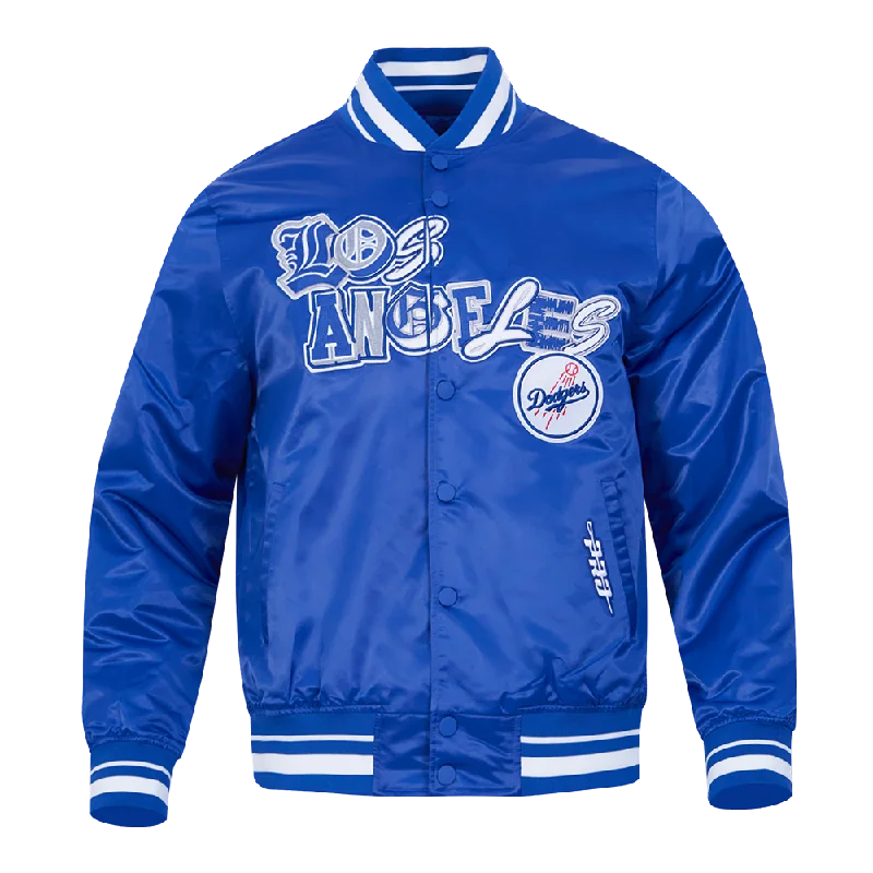 MLB LOS ANGELES DODGERS CITY RANSOM MEN'S RIB SATIN JACKET (DODGER BLUE)