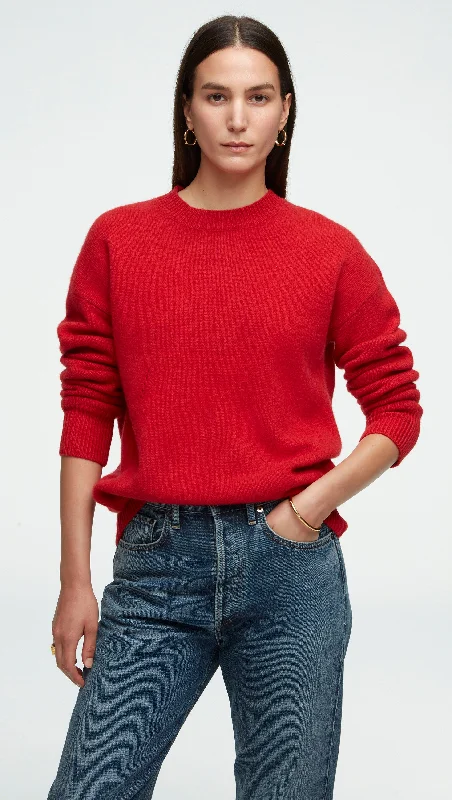 Oversized Sweater in Wool-Cashmere | Red Confident Women's Power