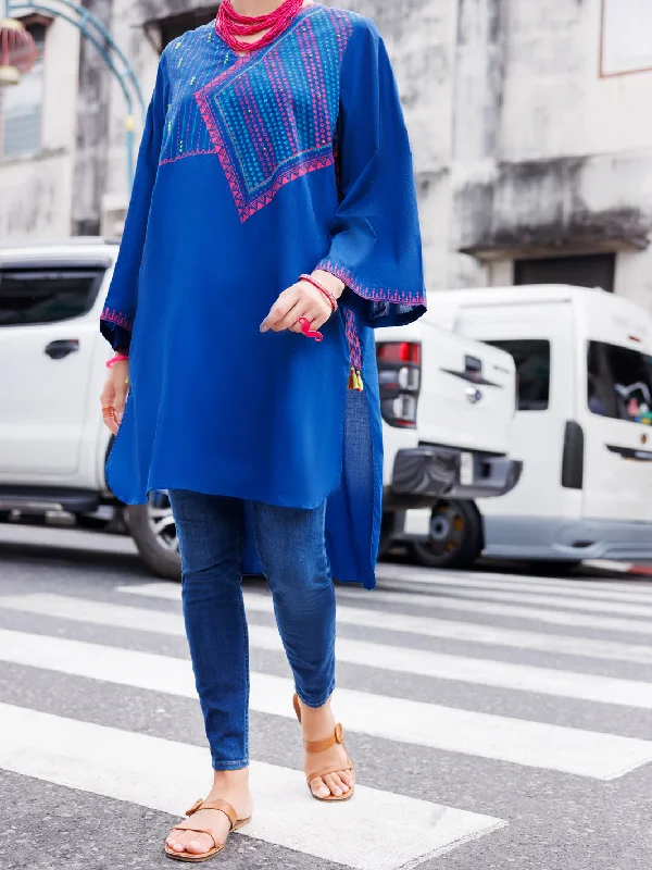 Blue Dyed Lawn Tunic - AL-LK-954