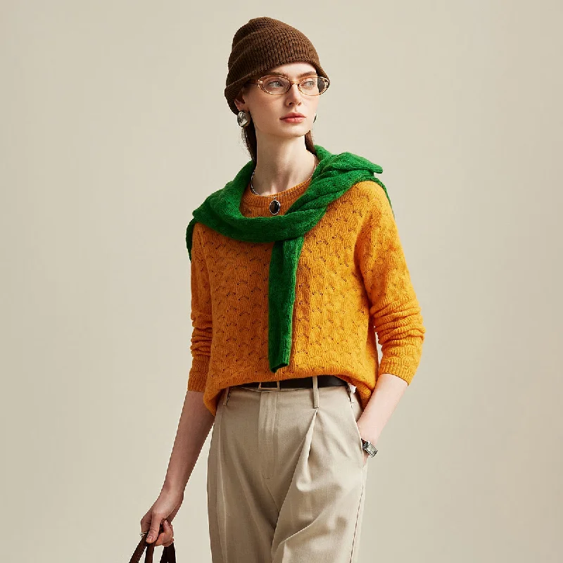 100% Cashmere Elegant Cable Knit Sweater Sporty Women's Tennis