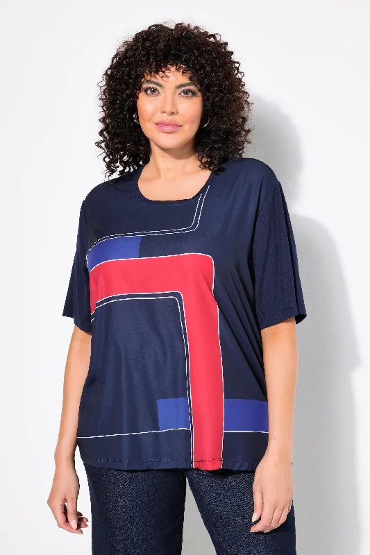 Ulla Popken Navy Shirt Athletic Women's High - 