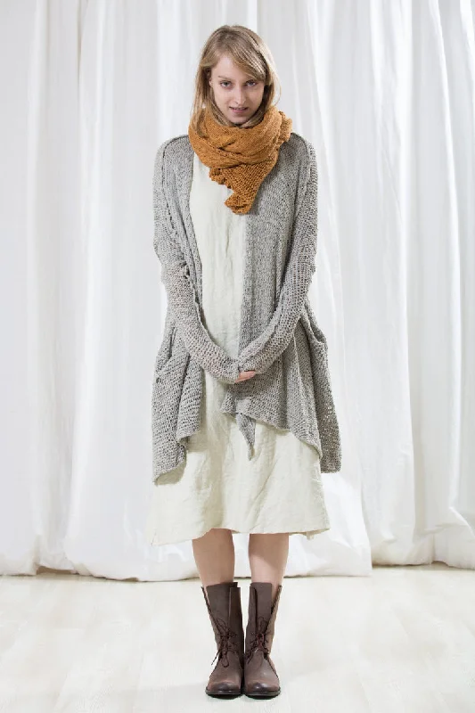 Oversized Gray Cardigan Sleek Women's 
