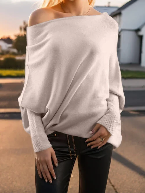 Texture Round Neck Long Sleeve Sweater Youthful Women's Pop