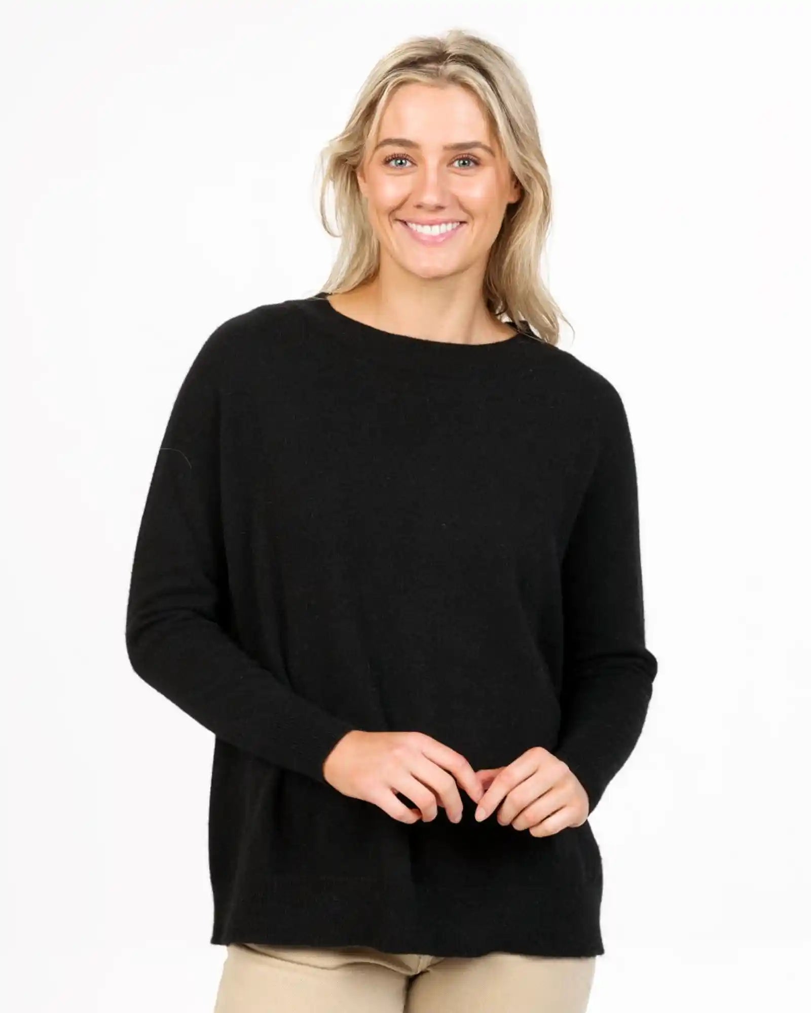 Black Women's Lounge Sweater - NB816 Traditional Women's Wool