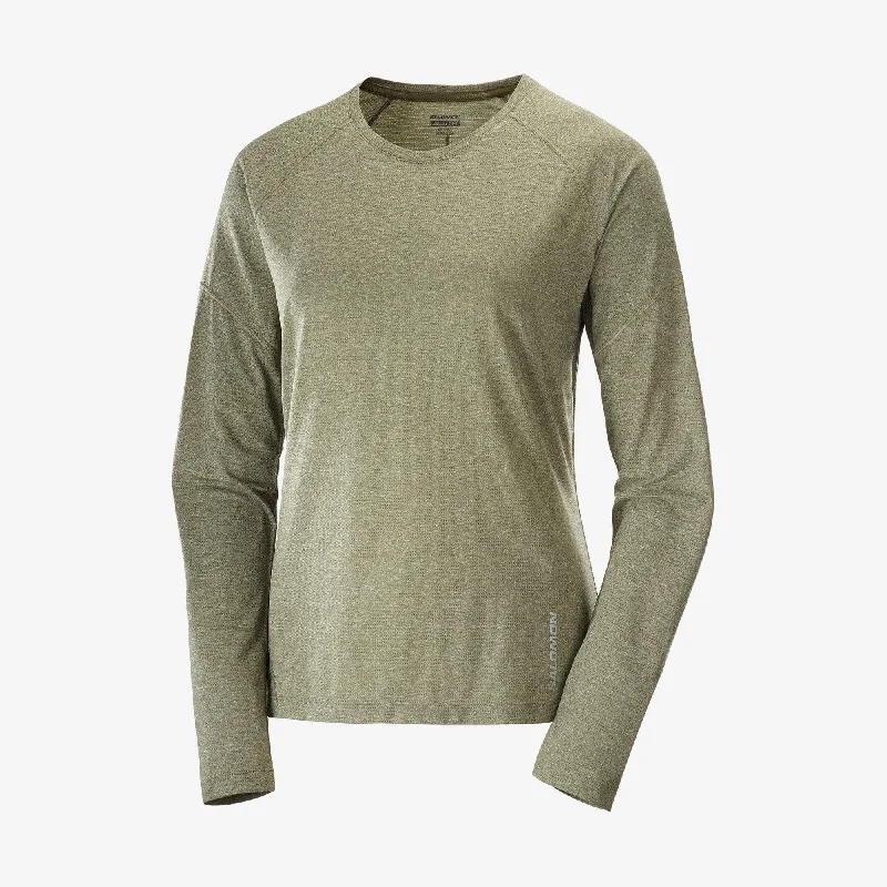 Salomom Womens V Neck Long Sleeve Tee Laurel Dapper Women's Bow - adorned