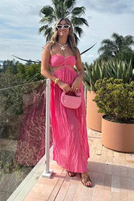 Chloe Dress Pink Elegant Women's 