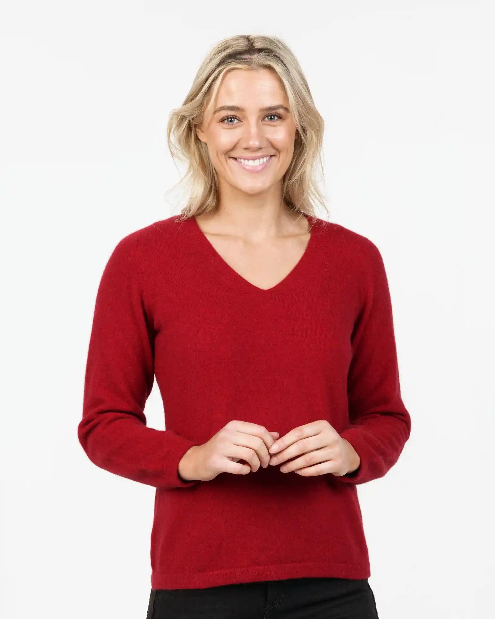 Berry Women's Vee-Neck Merino Wool Sweater - NB396 Classic Women's Tweed