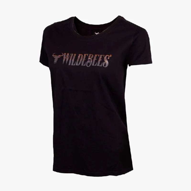 Wildebees Womens Glam Slogan Short Sleeve Tee Black Tough Women's Military - inspired Wildebees Womens Glam Slogan Short Sleeve Tee Black Tough Women's Military - inspired